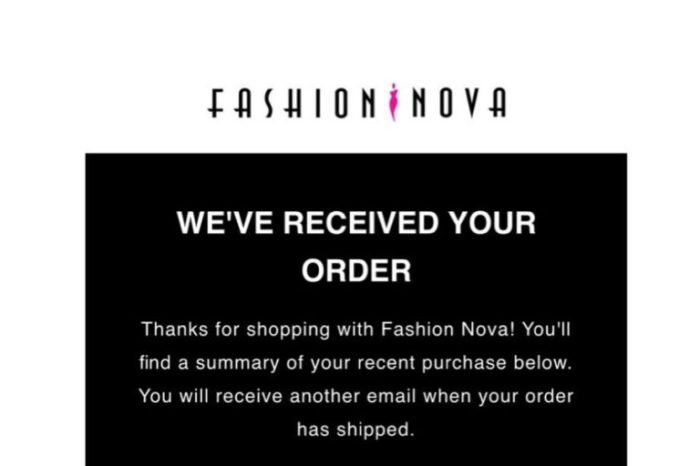 Fashion nova track order